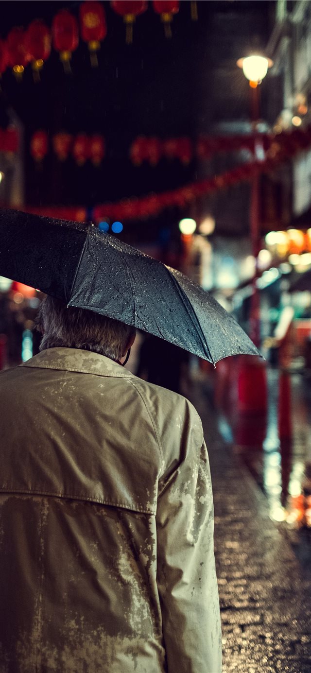 1125x2436 Chinatown Rain - rain drop iPhone X Wallpaper