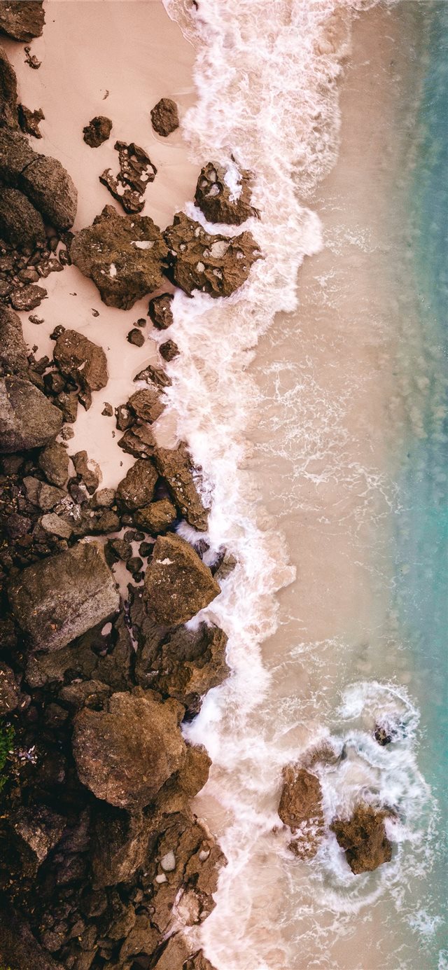 1125x2436 Morning waves - aerial iPhone X Wallpaper
