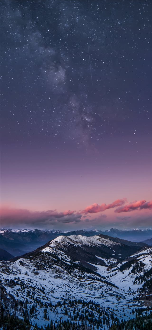 1125x2436 Mountain Milky Way - italy iPhone X Wallpaper