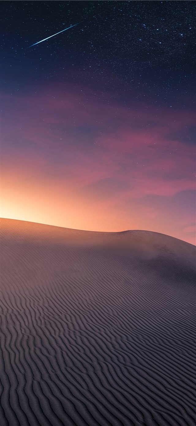 1125x2436 Desert Landscape   Sunset and Comet - star iPhone X Wallpaper