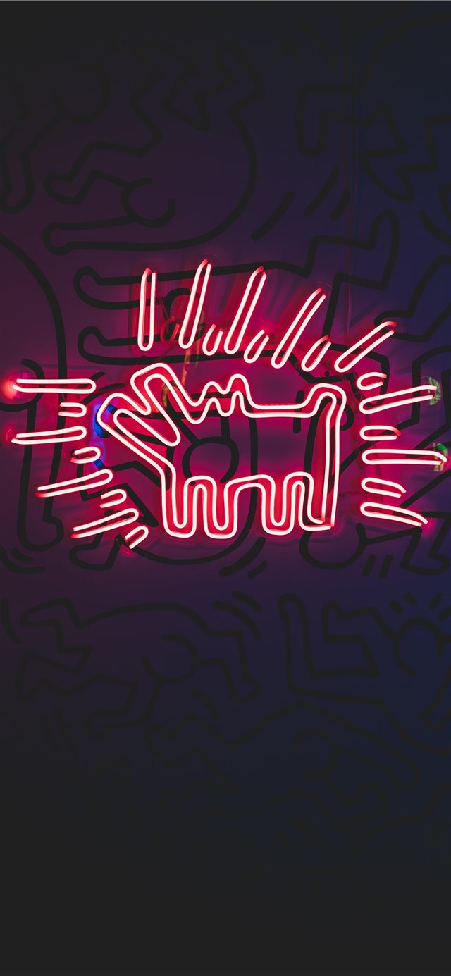1125x2436 black and red Budweiser neon signage - neon iPhone X Wallpaper