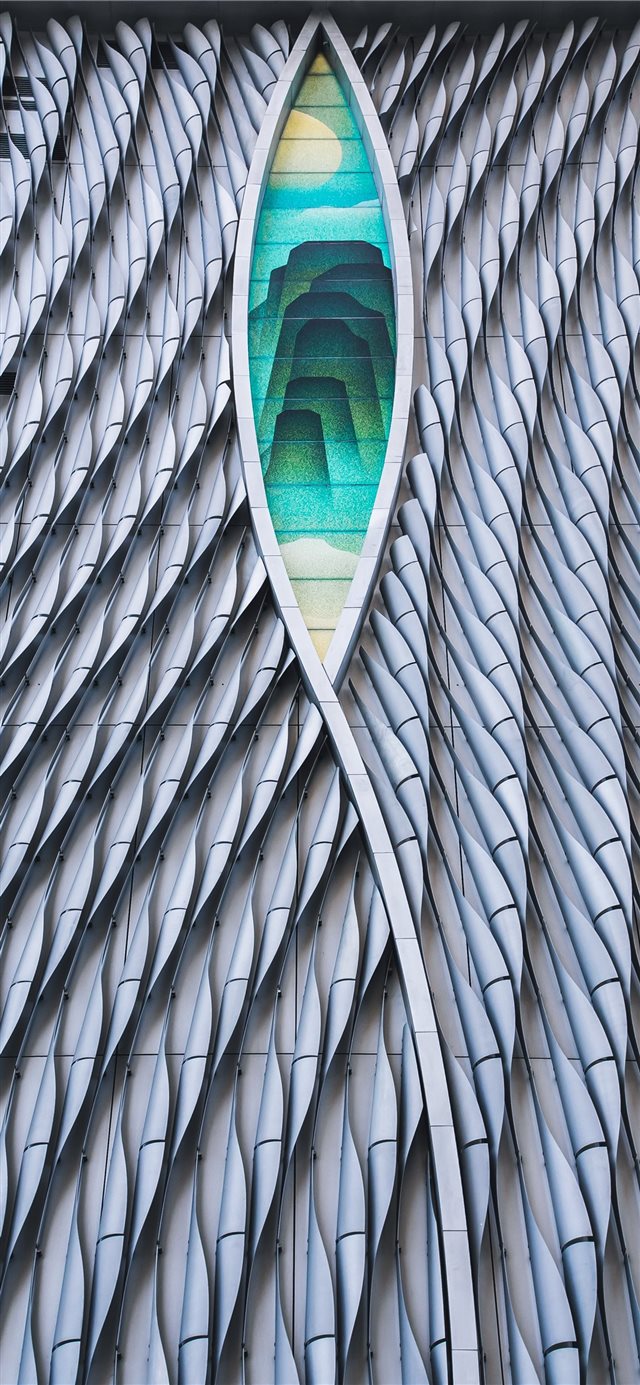 1125x2436 white and green canoe drawing - roof iPhone X Wallpaper