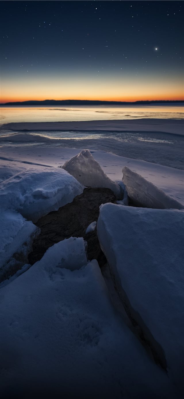 1125x2436 Ahsokan Reservoir - snow iPhone X Wallpaper