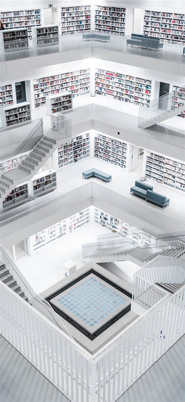 1125x2436 Stuttgart Library - minimal iPhone X Wallpaper