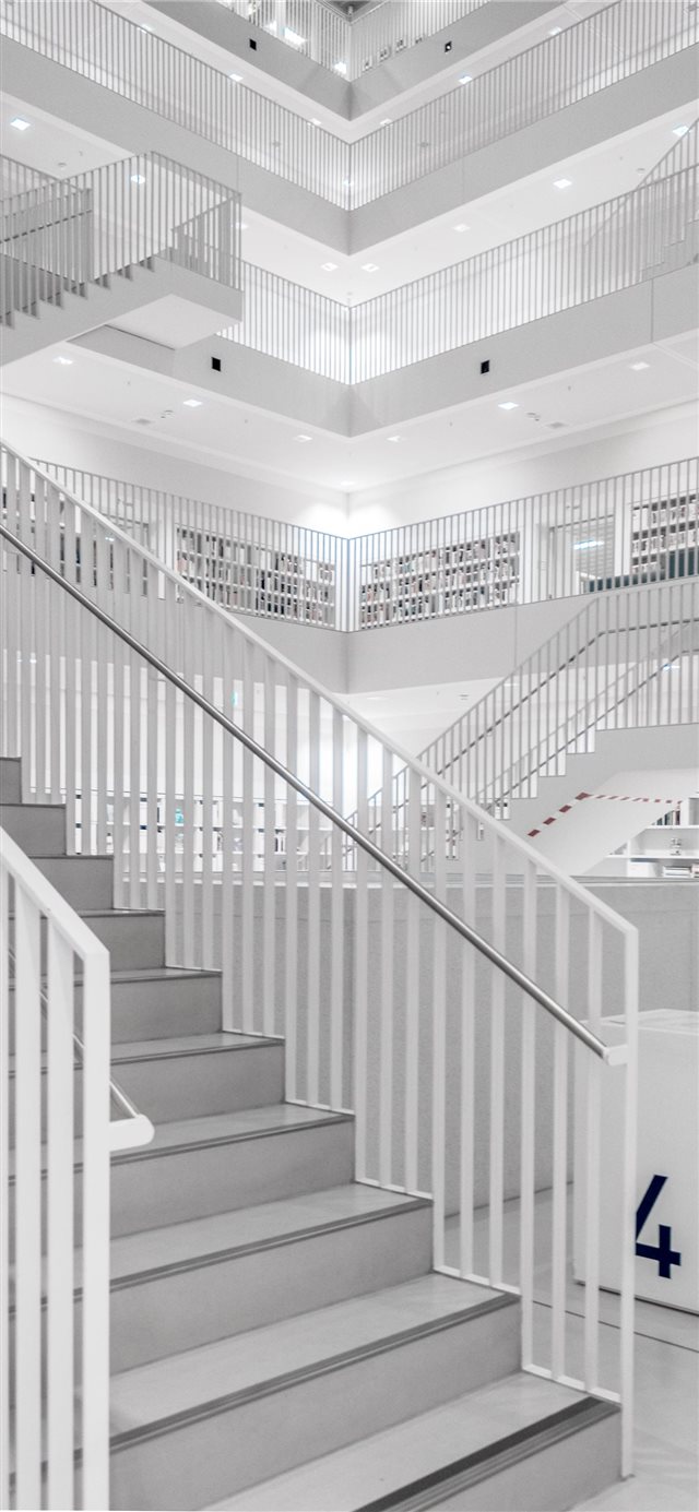 1125x2436 Stuttgart libary – stairs  Stuttgart  Germany - book iPhone X Wallpaper