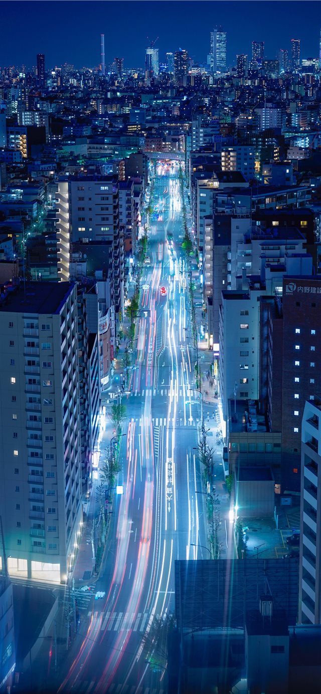 1125x2436 tokyo lightrail - town iPhone X Wallpaper