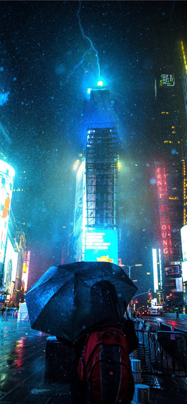1125x2436 New York - neon iPhone X Wallpaper