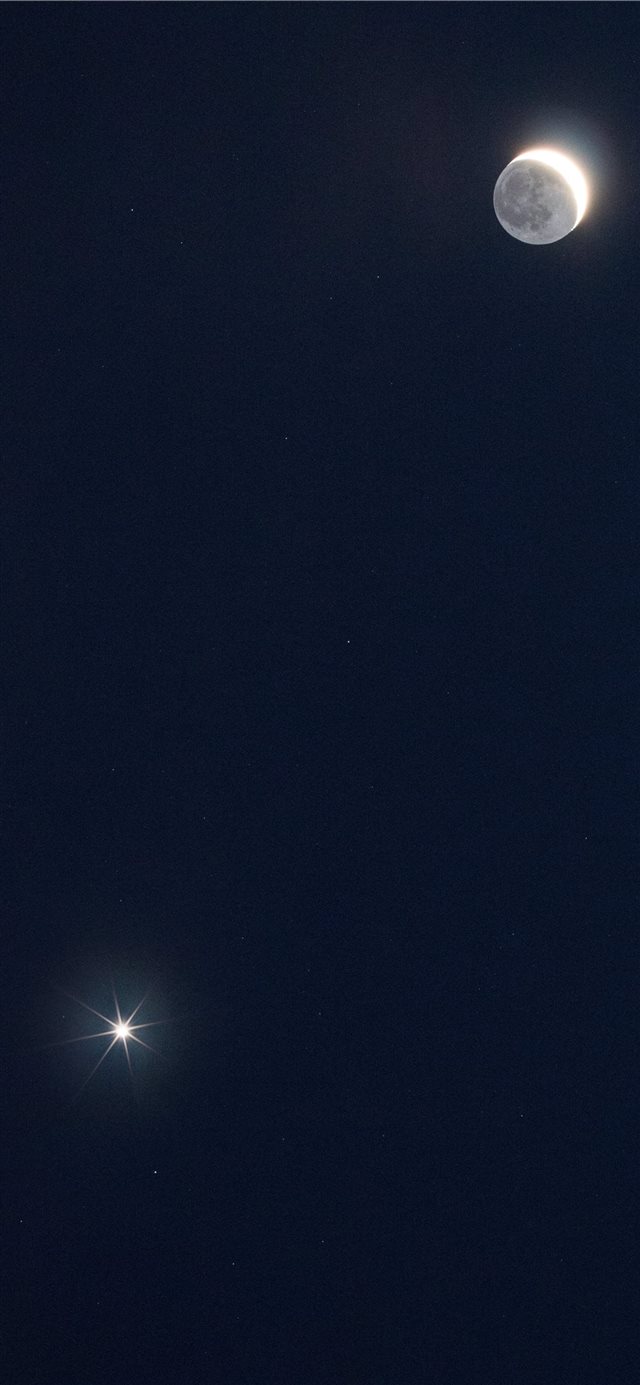 1125x2436 Moon and Venus - astronomy iPhone X Wallpaper