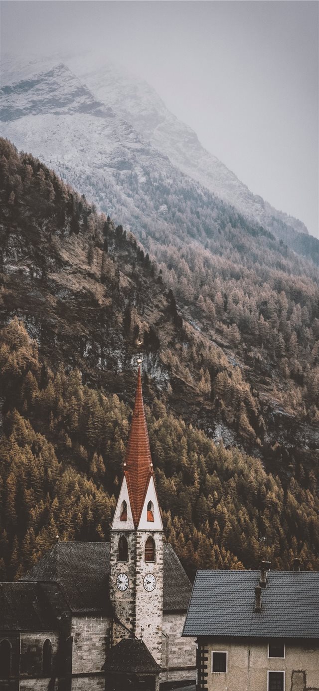 1125x2436 Church of St Wolfgang  Rein in Taufers! - daisies iPhone X Wallpaper