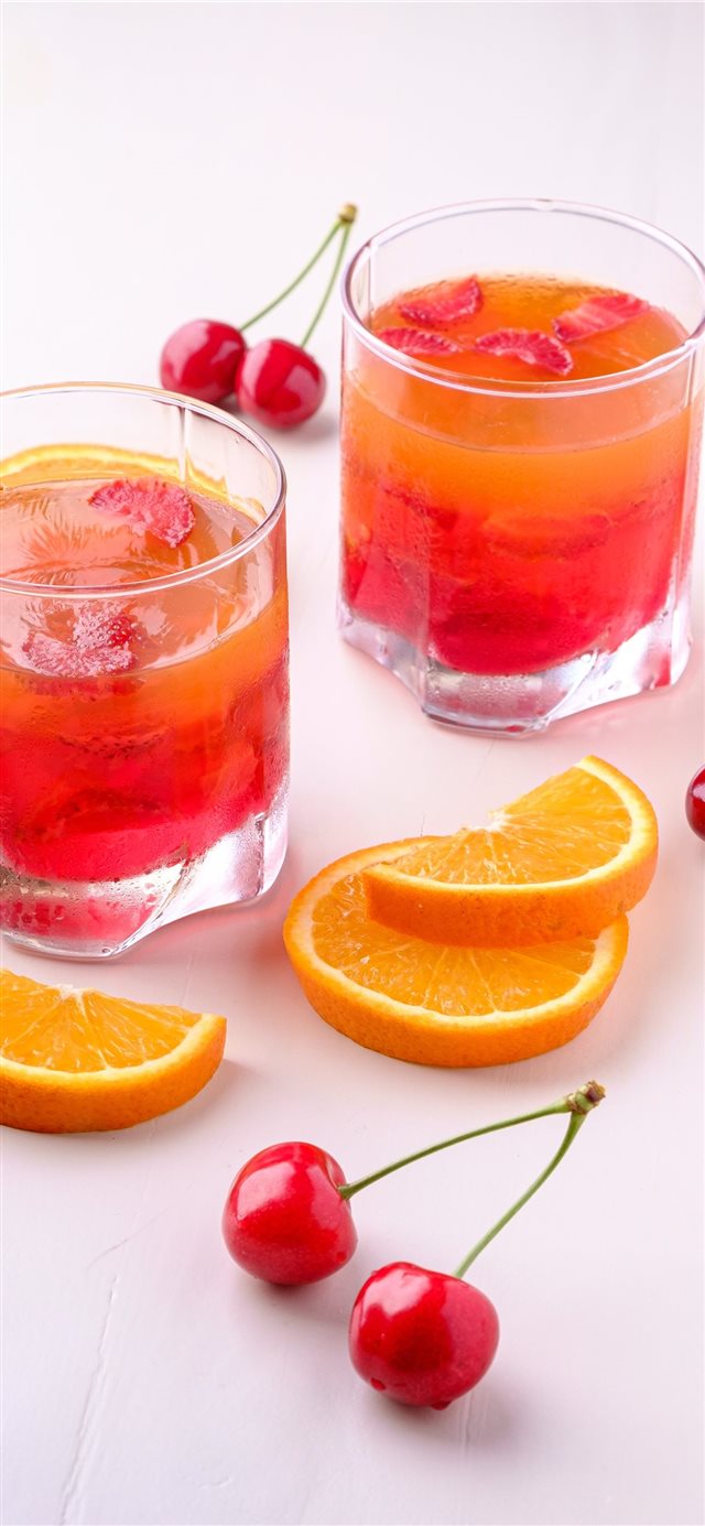 1125x2436 Jelly dessert with fruits - glass iPhone X Wallpaper