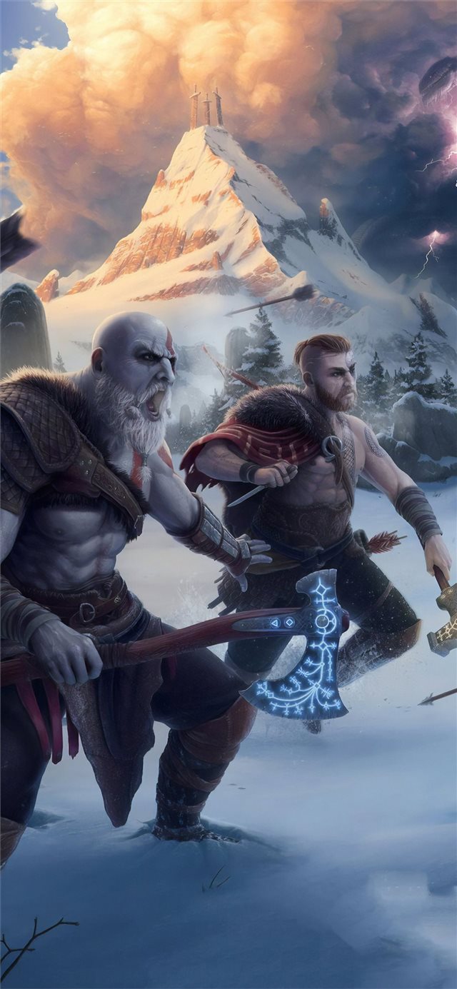 1125x2436 god of war 4k artwork - digital art iPhone X Wallpaper