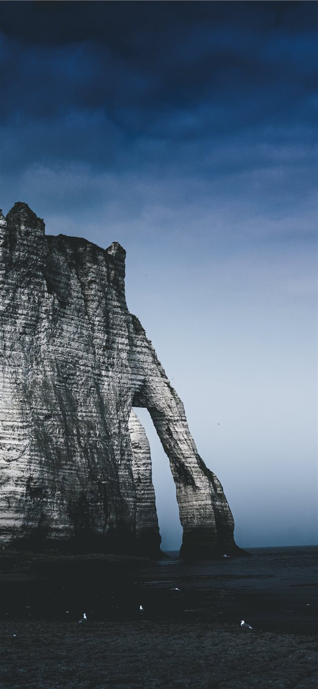 1125x2436 Étretat  - red sky iPhone X Wallpaper