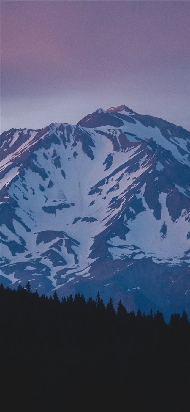 1125x2436 Sunset over the mountain   - snow iPhone X Wallpaper