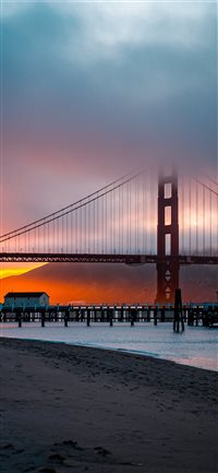 Golden Gate at sunset      d... wallpaper