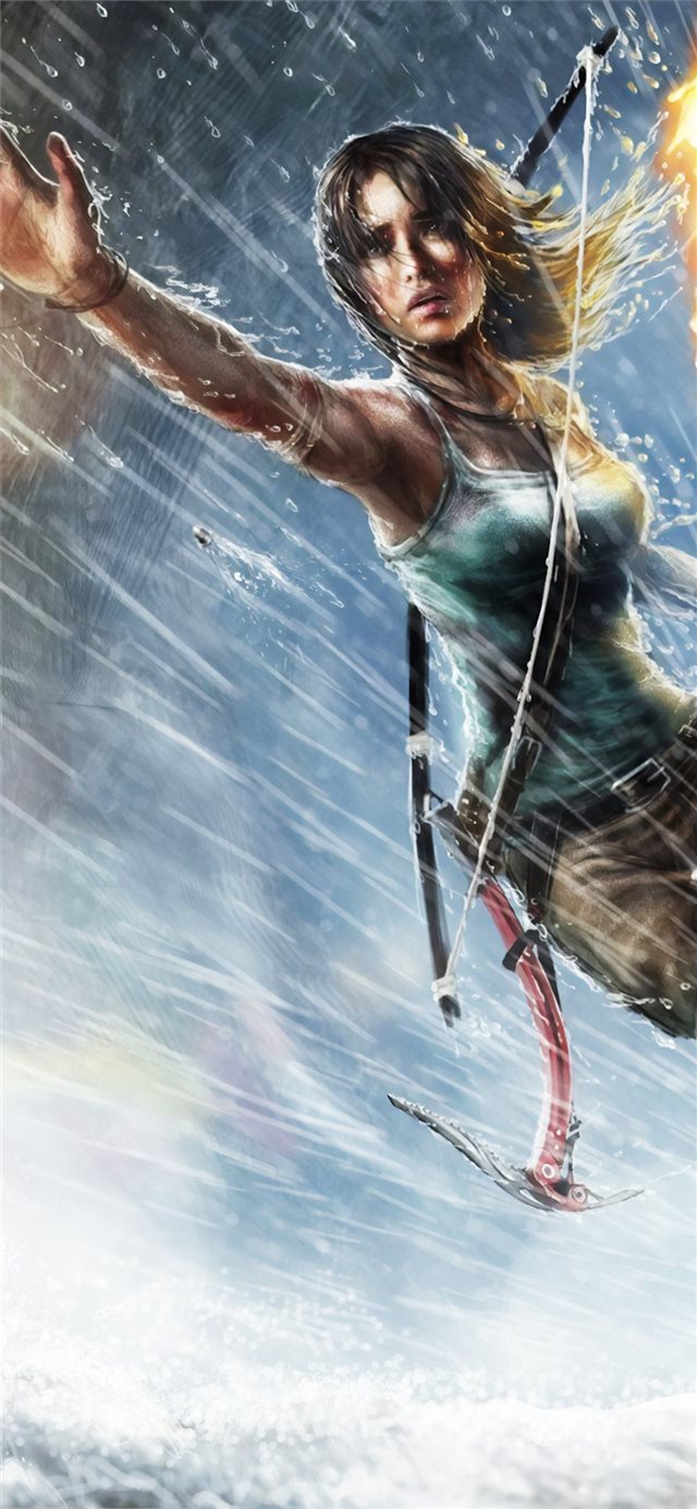 1125x2436 lara croft tomb raider art 4k - games iPhone X Wallpaper