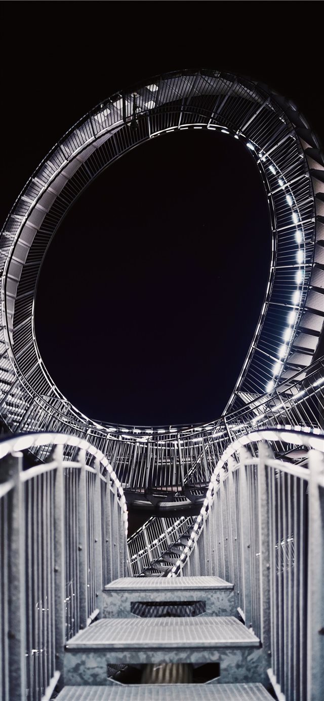 1125x2436 gray roller coaster track - snow iPhone X Wallpaper