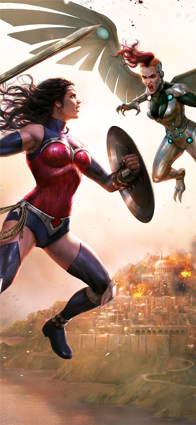 1125x2436 wonder woman bloodlines - animated movies iPhone X Wallpaper