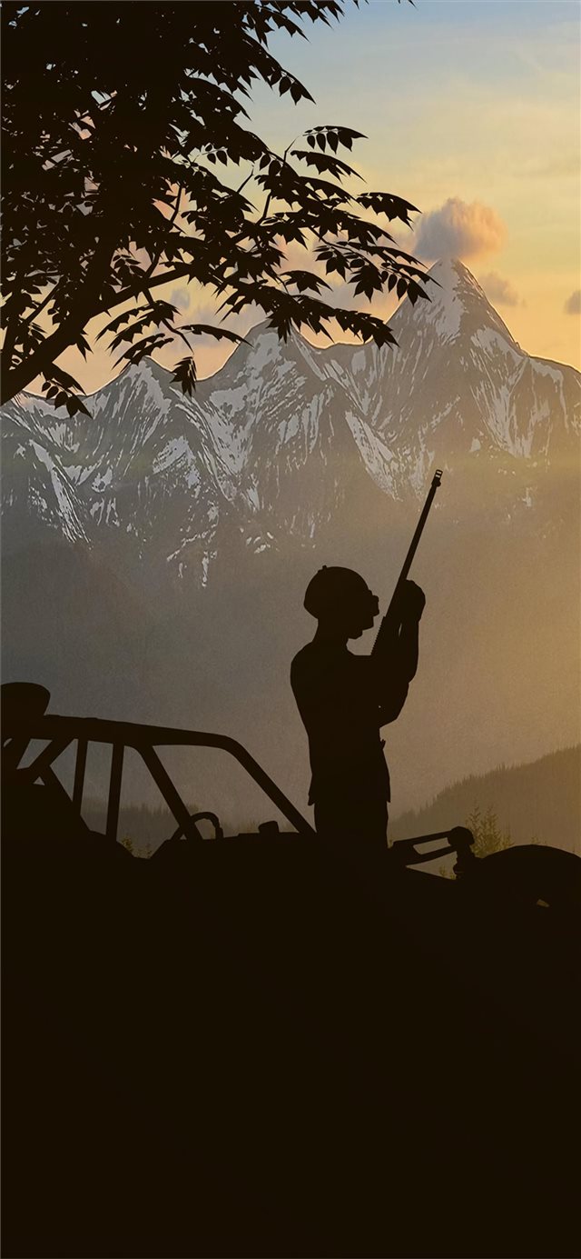 1125x2436 pubg silhouette 4k - games iPhone X Wallpaper