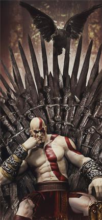 kratos on thrones wallpaper