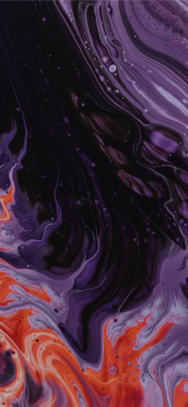 1125x2436 purple black and orange abstract paintin -  iPhone X Wallpaper