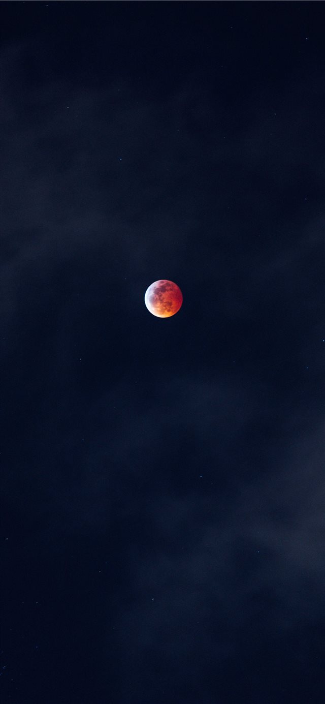 1125x2436 red and white full moon - eclipse iPhone X Wallpaper