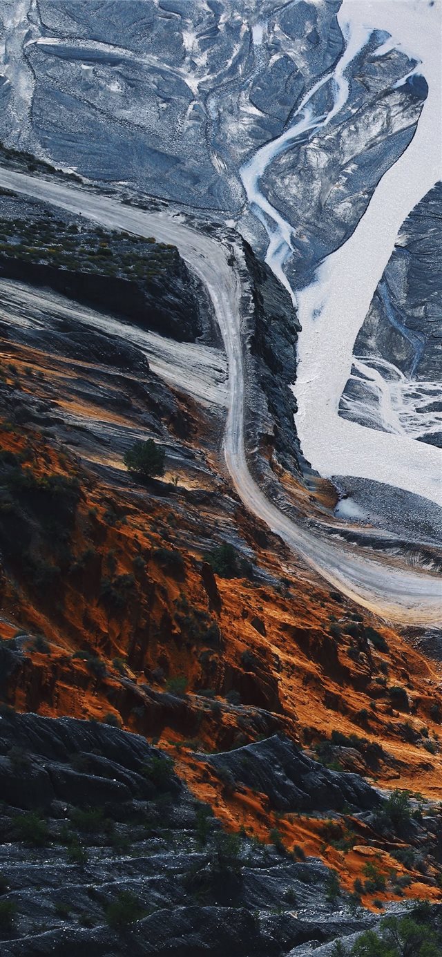 1125x2436 abstract painting - snow iPhone X Wallpaper