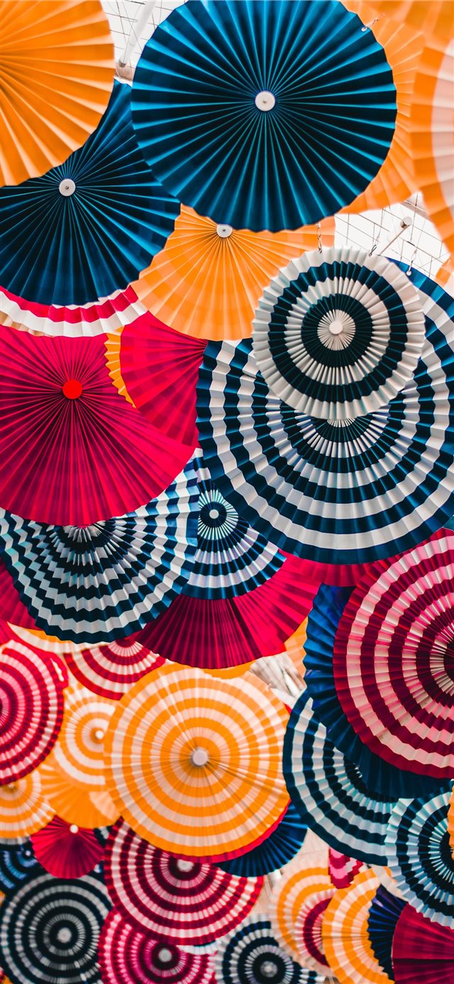 1125x2436 assorted color umbrella - pattern iPhone X Wallpaper