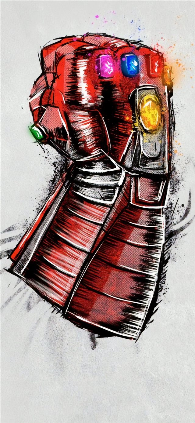 1125x2436 avengers endgame gauntlet sketch poster - avengers endgame iPhone X Wallpaper