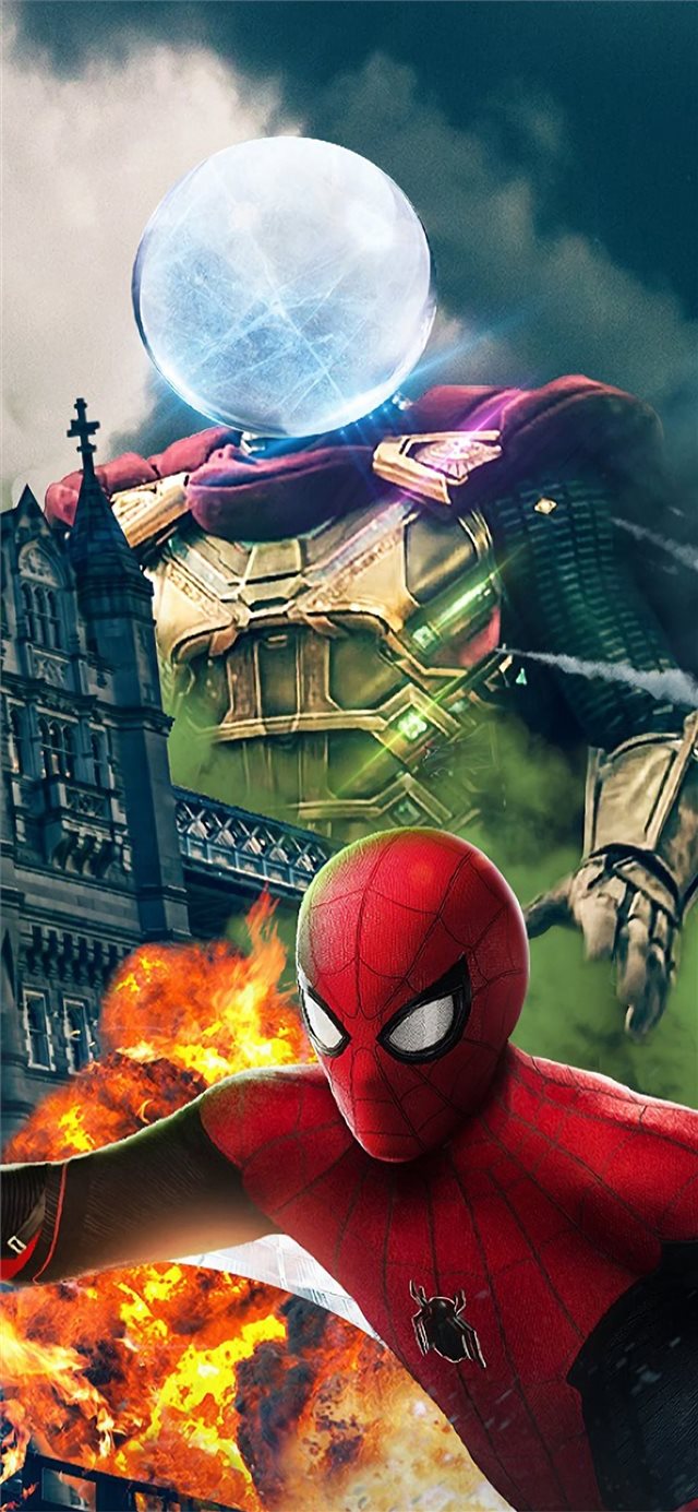1125x2436 spiderman far fromhome character poster - spiderman far from home iPhone X Wallpaper