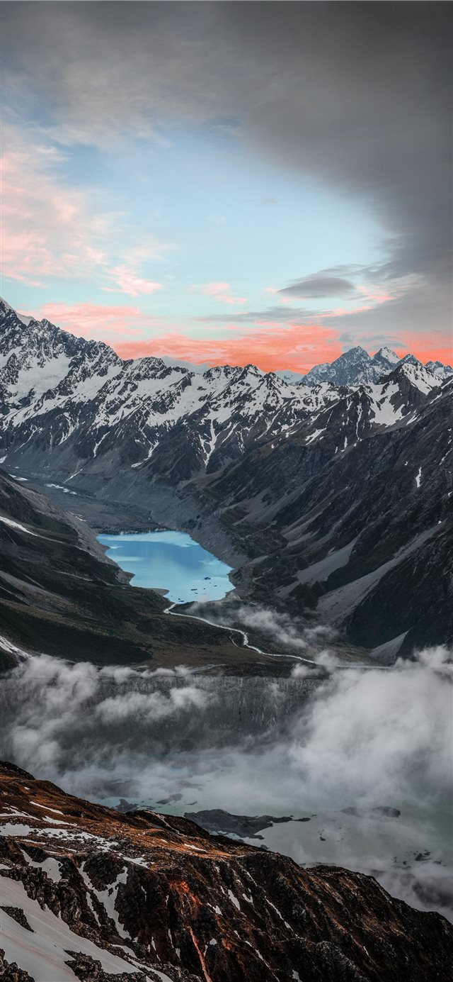 1125x2436 rock mountain covered by snow - scenery iPhone X Wallpaper