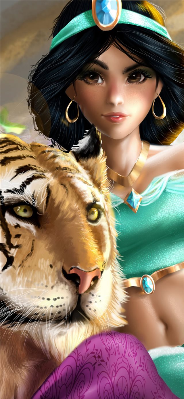 1125x2436 jasmine and rajah 4k art -  iPhone X Wallpaper