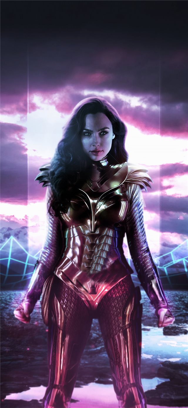 1125x2436 wonder woman 1984 movie 4k neon - 2020 movies iPhone X Wallpaper