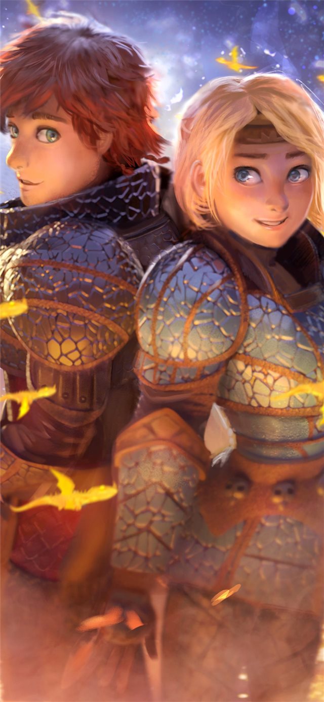 1125x2436 hiccup and astrid 5k - digital art iPhone X Wallpaper