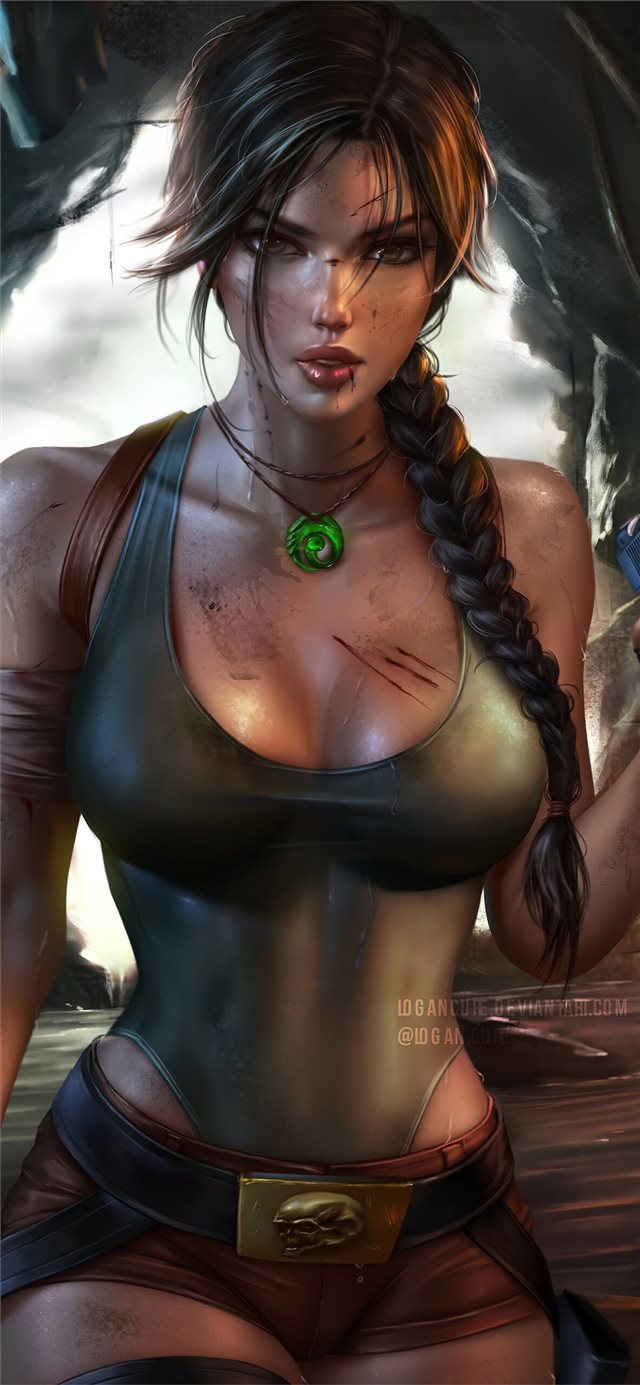 1125x2436 lara croft tomb raider fantasy 4k -  iPhone X Wallpaper