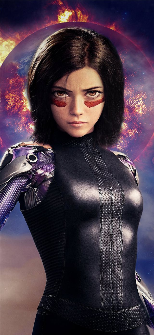1125x2436 4k alita battle angel -  iPhone X Wallpaper