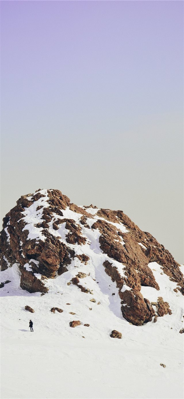 1125x2436 snow covered cliff -  iPhone X Wallpaper