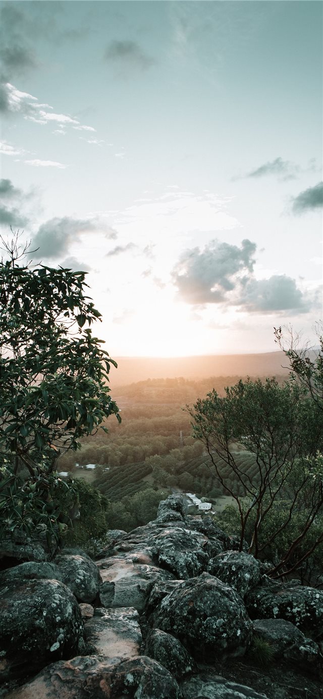 1125x2436 river under white clouds - scenery iPhone X Wallpaper