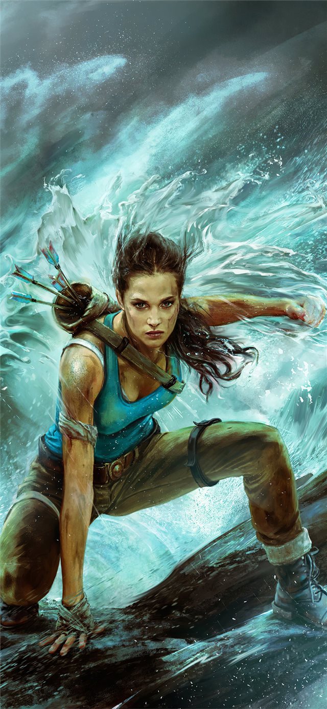 1125x2436 4k tomb raider art - digital art iPhone X Wallpaper