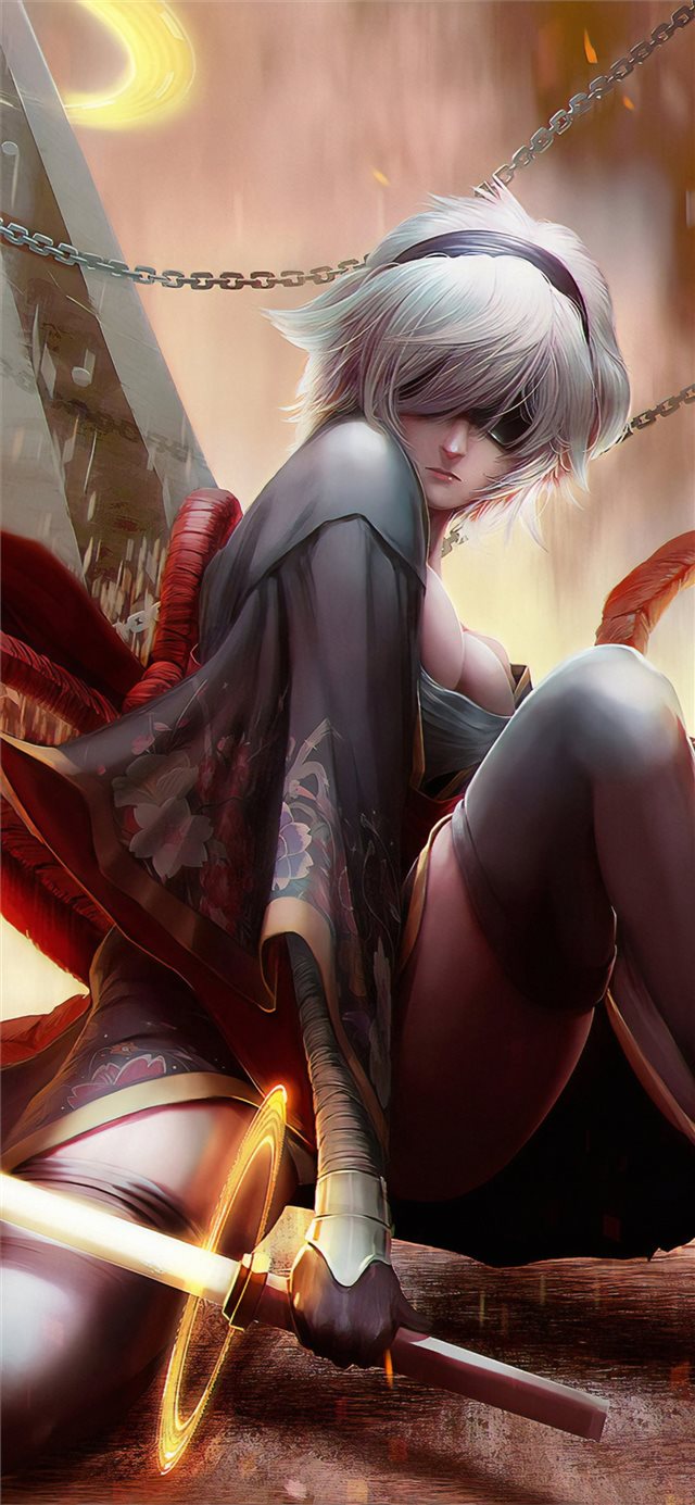 1125x2436 4k 2b nier automata art - nier automata iPhone X Wallpaper