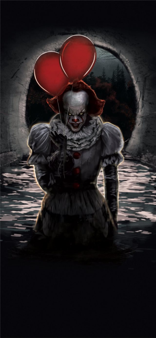 1125x2436 pennywise ballons -  iPhone X Wallpaper