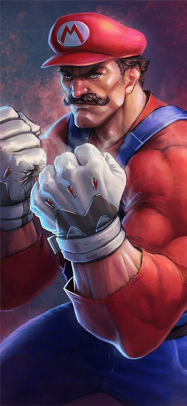 1125x2436 mario art - games iPhone X Wallpaper