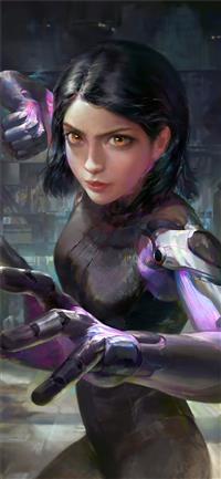 alita battle angel 4k art wallpaper