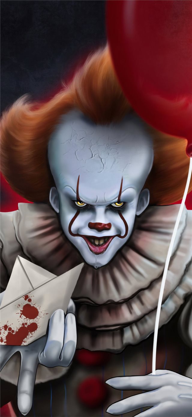 1125x2436 it chapter two 2019 4k pennywise art -  iPhone X Wallpaper
