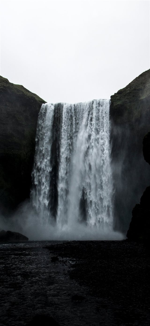 1125x2436 time lapse photography of waterfalls - grey iPhone X Wallpaper