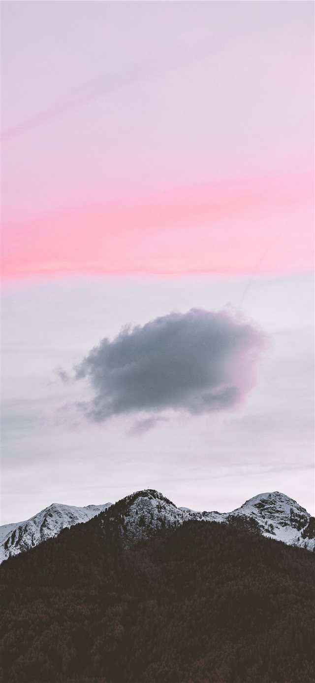 1125x2436 gray and brown mountain under white sky - nature iPhone X Wallpaper