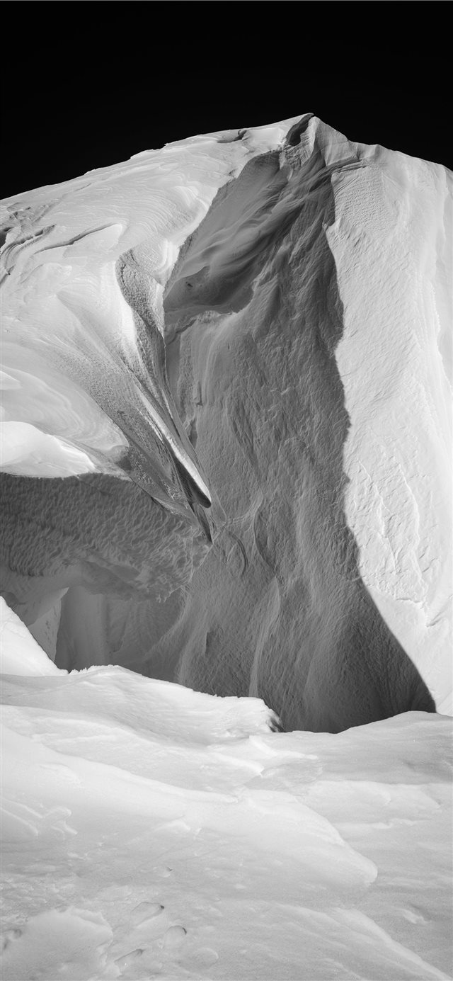 1125x2436 grayscale photo of antelope canyon - winter iPhone X Wallpaper