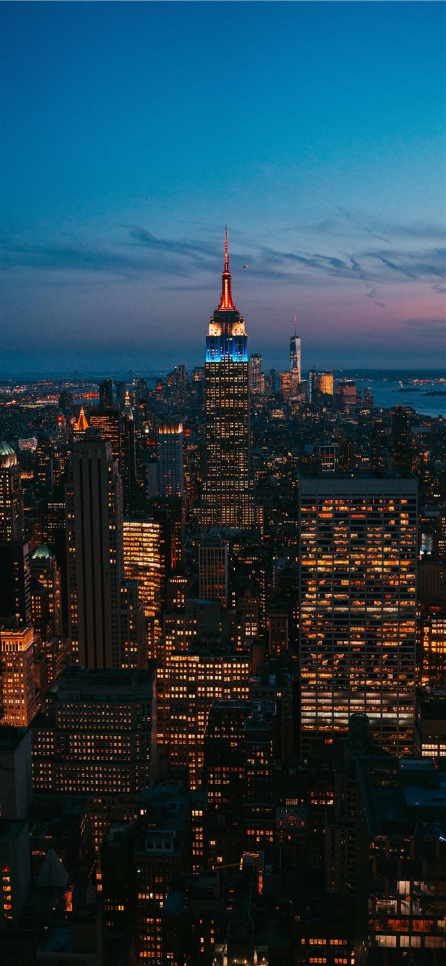 1125x2436 aerial photography of city buildings -  iPhone X Wallpaper