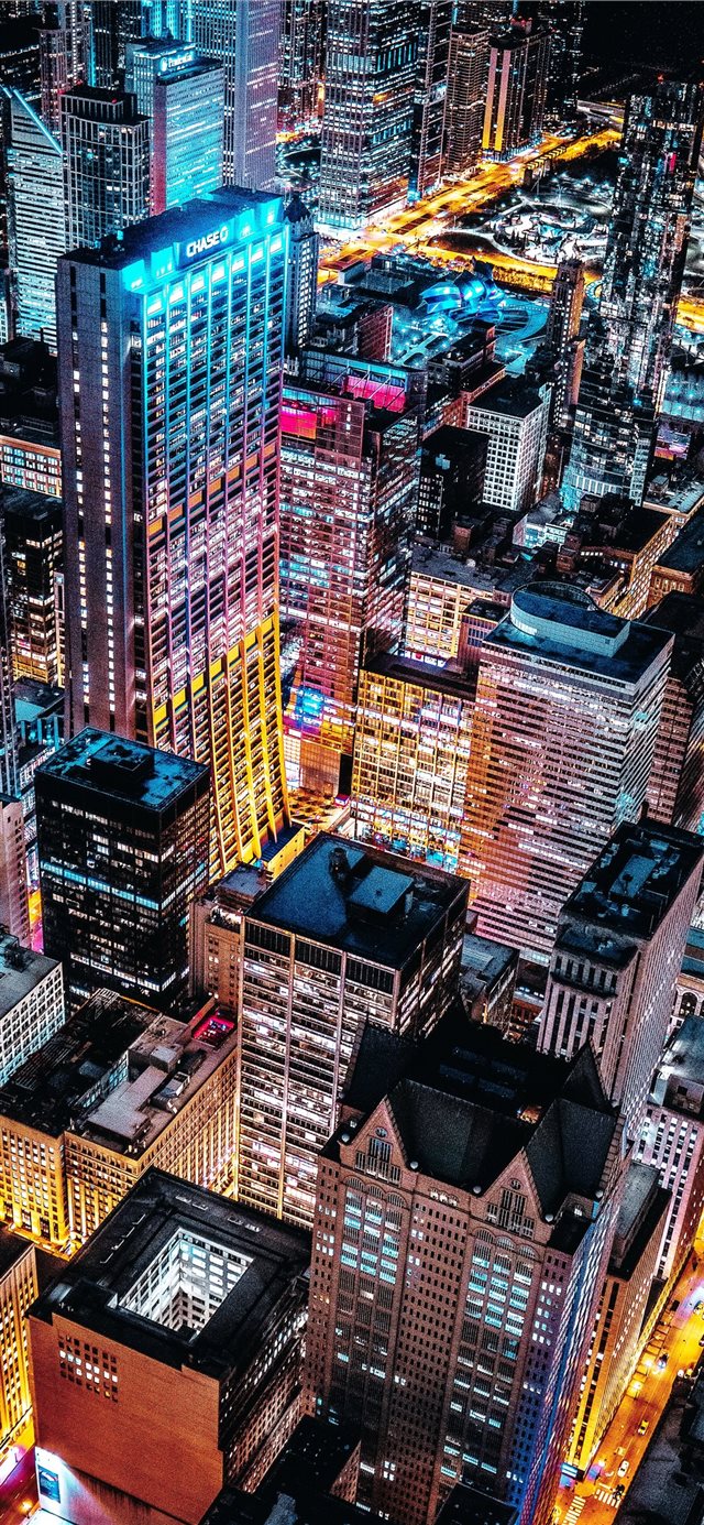 1125x2436 aerial photo of concrete buildings - landscape iPhone X Wallpaper