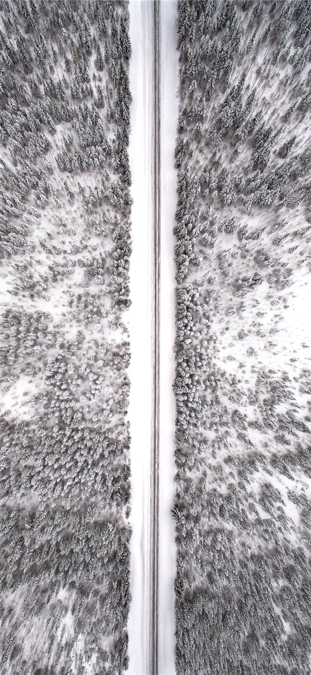 1125x2436 aerial photography of snow covered land - snow iPhone X Wallpaper
