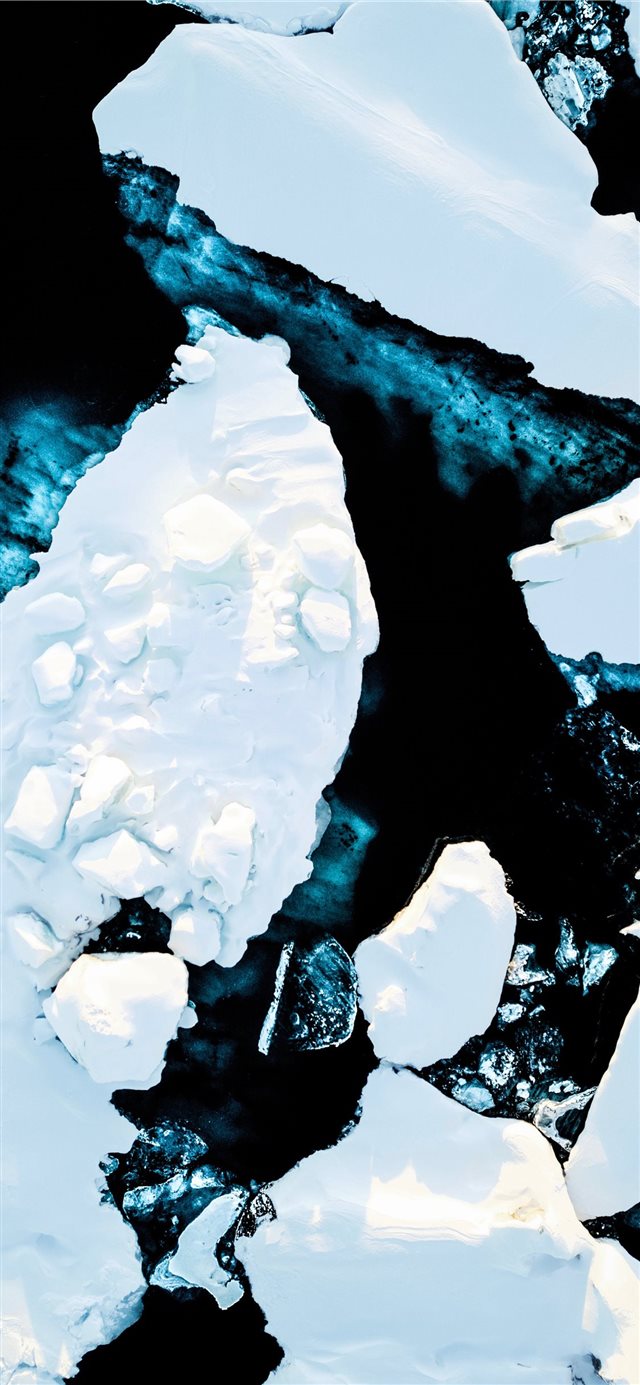 1125x2436 icebergs top view - snow iPhone X Wallpaper